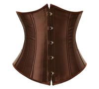 Lanunlly Corset Femme Fête Médiéval Réducteur Corset Sexy Vintage Corsé Attrayant Amincissant Bustier Modeleur De Taille Top Gaines Ceinture Abdomen Gaine Pour Carnaval Fêtes Halloween, marron, M