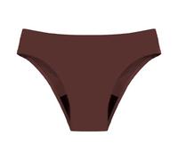 Lanunlly Maillot de bain menstruel pour femme, fille, adolescente, culotte de bikini menstruelle, culotte haute, maillot de bain, string, contrôle du ventre, piscine, vacances, marron, XS