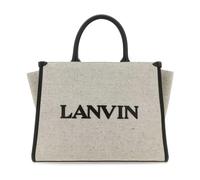 Lanvin, Femme, Sacs, Beige, Taille: ONE Size Sac Shopping Petit In & Out Bicolore en Toile