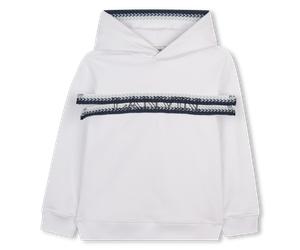Lanvin - Sweat À Capuche - Blanc Bleu - Garçon - 12 Ans