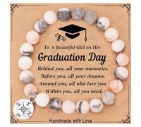 LANWLOSI Cadeau de remise de diplôme 2025 pour femme - Bracelet boussole en pierre naturelle - Cadeau de classe de 2025 - Cadeau de remise de diplôme, Large, Métal, Pas de gemme