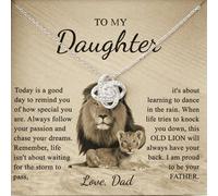 LANWLOSI Collier avec nœud d'amour « To My Daughter » de la part de papa pour fille, cadeau d'anniversaire, de Saint-Valentin pour fille, père à fille, Zinc, Pas de gemme