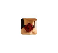 LANWLOSI Collier ras du cou tendance avec rose rouge pour femme - Élégant collier en velours noir - Collier plastron floral pour le printemps et l'été - Accessoires pour elle, Tissu floqué, Pas de