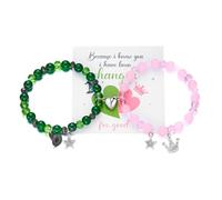 LANWLOSI Elphaba Galinda Bracelets assortis pour 2 bracelets à breloques couronne de sorcière en strass Bracelets d'amitié Merveilleux Bracelets d'amitié Marchandises de film BFF Accessoires Cadeaux