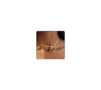 LANWLOSI Lot de 2 colliers délicats en forme de nœud papillon doré pour femme - Collier ras du cou élégant avec nœud papillon - Accessoires de bijoux