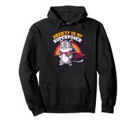 L'anxiété est Mon Super Pouvoir, Mignon Chat Super héros, Funny EduEly Sweat à Capuche