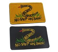 LanXin 2 pièces No Step on Snek Broderie Patch Militaire Moral Patch Emblème Tactique Badges Appliques Patchs Brodés - Crochet et Boucle Attaches Patches de Support
