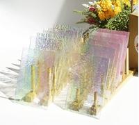 Lanyani Lot de 12 feuilles de verre teinté transparent irisé texturé pour cratf, 10,2 x 15,2 cm, paquets de verre d'art cathédrale pour travail de mosaïque