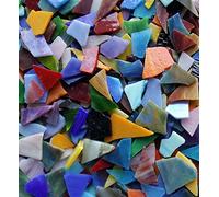 Lanyani Mosaïques en verre teinté, couleurs et formes assorties, 1 kg