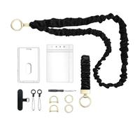 Lanyard carte vec Boucles Métalliques Cordon Long Plissé Anti-perte | Porte-badge ID Cordon Pour Enseignant Étudiant Femmes École Bureau Affaires Croisière Travail Shopping