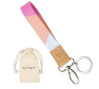 Lanyard court avec porte-clés & mousqueton pour femme & homme | Porte-clés noble | Petit cadeau anniversaire, Saint-Valentin | Lanyard court (Orange, Rose)