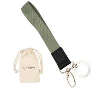Lanyard court avec porte-clés & mousqueton pour femme & homme | Porte-clés noble | Petit cadeau anniversaire, Saint-Valentin | Lanyard court (Kaki)