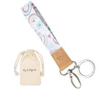 Lanyard court avec porte-clés & mousqueton pour femme & homme | Porte-clés noble | Petit cadeau anniversaire, Saint-Valentin | Lanyard court (Arc-en-ciel)