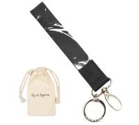 Lanyard court avec porte-clés & mousqueton pour femme & homme | Porte-clés noble | Petit cadeau anniversaire, Saint-Valentin | Lanyard court (Noir/Blanc)