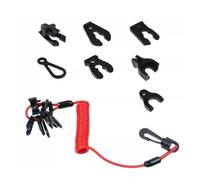 Lanyard de sécurité du moteur externe - Câble d'arrêt du moteur du bateau avec bouton | Cordon de sangle d'arrêt d'urgence avec 7 clés, câble d'interrupteur pour la protection du M