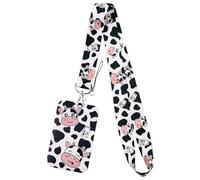 Lanyard pour cou, Cordon Tour de Cou avec porte-carte, Tour de Cou Badge, pour badge d'identité, clés, permis de travail (Color : Cow, Size : 45cm)