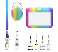 Lanyards Tomorrow Ensemble de cordons rétractables avec porte-badge coulissant et clip extensible avec cordon, clip Yoyo et porte-carte d'identité coloré