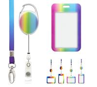 LanyardsTomorrow Cordon avec porte-badge coulissant, clip extensible et bobine Yoyo - Comprend 1 cordon, 1 porte-badge, 1 porte-carte d'identité