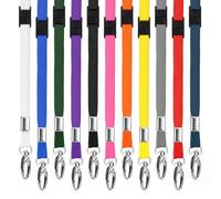 LanyardsTomorrow Cordon en RPET respectueux de l'environnement avec mousqueton en métal 10 mm de large, sangle de cou en polyester recyclé, Rouge, paquet de 10