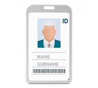 LanyardsTomorrow Lot de 10 porte-badges en aluminium pour carte d'identité et badge vertical avec double face et ouverture pour 2 cartes 86 mm 54 mm CR80 Argenté