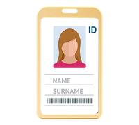 LanyardsTomorrow Lot de 10 porte-badges en aluminium pour carte d'identité ou badge vertical avec double face et ouverture pour 2 cartes 86 mm 54 mm CR80 Doré