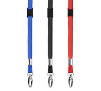 LanyardsTomorrow Lot de 100 cordons tour de cou en plastique recyclé respectueux de l'environnement avec clip métallique pivotant pour porte-carte d'identité Noir