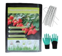 Lanyesky Chiffon de Couverture, 2x5M polypropylène tissé Pile de Mauvaises Herbes avec 10 poteaux de Jardin et Gants - 100g/m² Tissu de désherbage Hydrofuge résistant aux UV (2m x 5m)