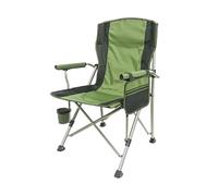 LANYIJINCHENG Chaise de camping pliante avec porte-gobelet, capacité de 136 kg, soutien du dossier haut, tissu Oxford, noir (vert gazon)