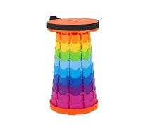 LANYIJINCHENG Tabouret télescopique rétractable arc-en-ciel, hauteur 45 cm, siège pliable portable avec étui de transport