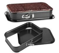 LANYOTA Moule à gâteau rectangulaire avec fond amovible - 35 x 24 cm - Grand moule à gâteau - 35 x 24 cm