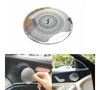 Lanyun Garniture audio portable pour haut-parleur de porte Mercedes W205 Classe C (C250, C300, C350, C400, C63), GLC (GLC250, GLC300) - 1 lot/4 photos (argent)