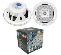 LANZAR AQ5CXW diffuseurs Haut-parleurs étanches Marins Nautiques 2 Voies 200 Watts rms 400 Watts Max 15,60 cm 156 mm 5,25" Camping Voiture mer Bateaux hôtel Bar pub Blanc 1 Couple