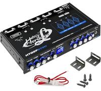 Lanzar Égaliseur paramétrique 4 bandes - Connectivité audio sans fil Bluetooth, éclairage de lumière bleue, fonctionne avec tous les derniers appareils d'aujourd'hui, prise d'entrée auxiliaire de 3,5