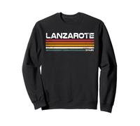 Lanzarote Espagne Retro Palm Sunset Tropical Beach Sweatshirt