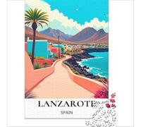 Lanzarote Volcanic Landscape Puzzle 1000 pièces | Un défi de taille Décompresser Un accord intellectuel comme cadeaux pour toute la famille 38x26cm