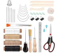 LANZLC Outils Reliure Livres Ensemble, Kit Reliure Livre, 41 Pièces Kit Reparation Cuir, Outils et Kits de Reliure Diy, Ensemble d'outils de Reliure, Couture à la Main Sur Cuir Ensemble