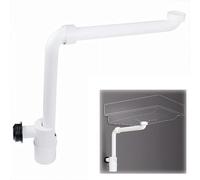 LANZLC Siphon économiseur d'espace 1 1/4" Siphon anti-odeurs pour lavabo, siphon en plastique, siphon plat réglable à 360 °, tuyau d'évacuation pour salle de bain, peu encombrant