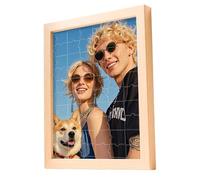 LANZOL Puzzle personnalisé Jigsaw Photo personnalisée avec cadre, 35 à 1500 pièces, portraits, paysages, idées, cadeaux pour les amis de la famille (vertical/horizontal)