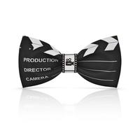 Lanzonia Noeud Papillon Homme Original Drole Fantaisie Film Motif Nœud Papillon Noir Originale Deja Lie Humour Cinema Imprime pour Cadeau Anniversaire Fete Festival Carnival