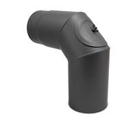 LANZZAS Coude 90° pour tuyau de poêle avec porte, diamètre 120 mm - Couleur : gris fonte - Coude de tuyau de fumée