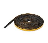 LANZZAS Ruban de verre - Dimensions : 8 x 3 mm - Longueur : 3 m - Joint plat pour vitre de cheminée - Noir