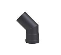 LANZZAS Tuyau de poêle à pellets coudé à 45°, de diamètre DN Ø 80 mm, de couleur noir. Incl. lèvre d'étanchéité en silicone