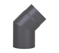 LANZZAS Tuyau de poêle coudé à 45 °, diamètre DN 130 mm, couleur : gris fonte - d'autres tuyaux de notre gamme sont disponibles ici. (coude à 45 °, gris fonte)