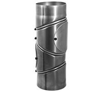LANZZAS Tuyau de poêle multicoudé - Diamètre 150 mm - Non laqué - Tuyau de fumée 4 fois coudé 0° - 135° avec porte