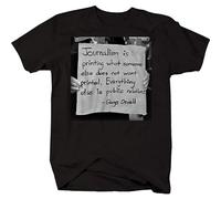 LAO CHEN PI George Orwell Journalism Public Relations Quote 1984 T Shirt Black S