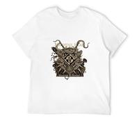 LAO CHEN PI Machine Head Bloodstone Diamonds Songs Mens T Shirt White L