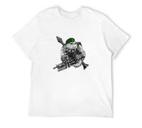 LAO CHEN PI Royal Marine T-Shirt, Commando SBS Navy Bootneck Beret Cap Badge British Bulldog Men White XL