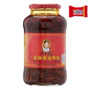 Lao Gan Ma Pâte de Chili Grillé, Chili Croustillant à l'Huile 700 g, Flocons de Chili Grillés avec Poivre du Sichuan