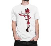 LAO-WANG Casual T-Shirt Hazbin Hotel Alastor, Cartoon Black XXL