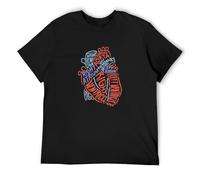 LAO-WANG Casual T-Shirt Heart Specialist Anatomy Doctor Medical Biology Black XL